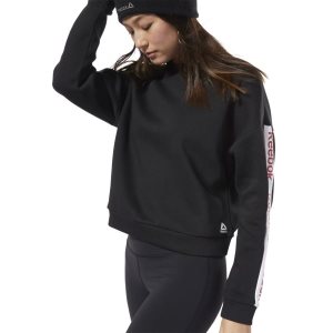 Reebok Training Essentials Logo Crew Sweatshirt Damen - Schwarz - DE 356-WYD